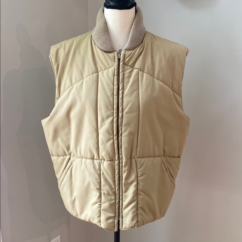 Vintage puffer hunting sportsman hunting vest outdoorsman reversible unisex